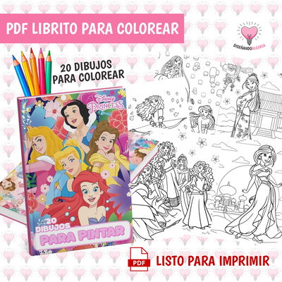 PDF LIBRO PARA COLOREAR PRINCESAS