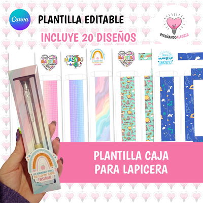 PLANTILLA Y DISEÑOS LISTOS CAJA LAPICERA