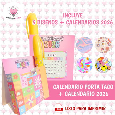 CALENDARIO 2026 PORTA TACO DIA DEL MAESTRO