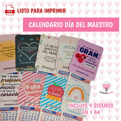 CALENDARIO DIA DEL MAESTRO