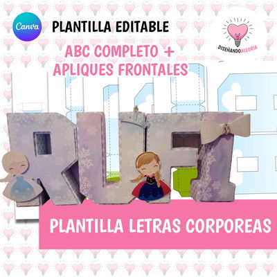 PLANTILLA LETRAS CORPOREAS - 3D (A-Z)