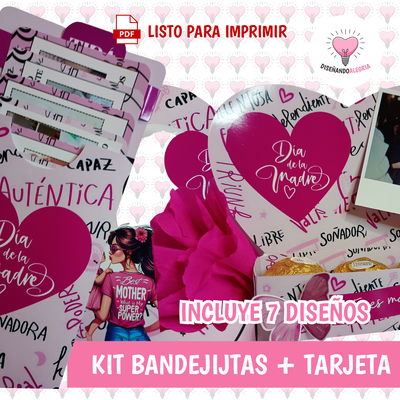 KIT DIA DE LA MADRE BANDEJITAS + TARJ DESLIZABLE