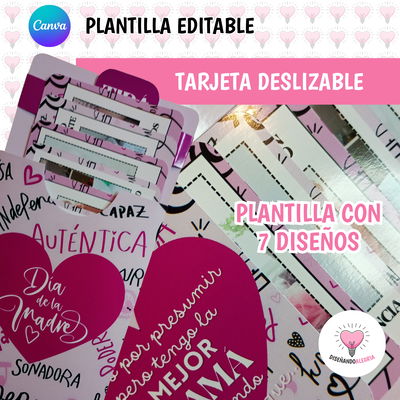 TARJETA DESLIZABLE DIA DE LA MADRE FOTOS EDITABLES