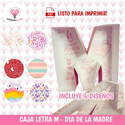 CAJA LETRA M DIA DE LA MADRE