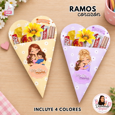 RAMOS CORAZÓN DÍA DE LA MADRE