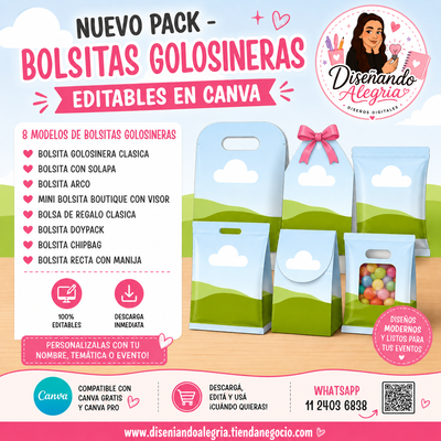PACK PLANTILLAS BOLSITAS GOLOSINERAS