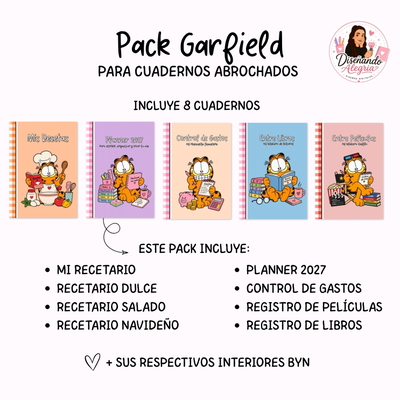 PACK CUADERNOS GARFIELD TAPAS + INTERIOR 