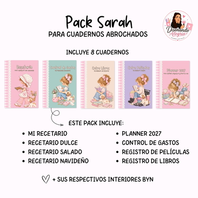 PACK CUADERNOS SARAH KEY TAPAS + INTERIOR 