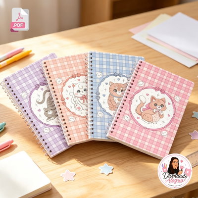 CAPSULA CUADERNOS A5 GATITOS CUADRILLE