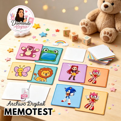 MEMOTEST 12 DISEÑOS + PACKAGING DIA DEL NIÑO