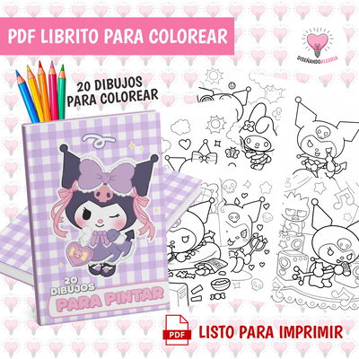 PDF LIBRO PARA COLOREAR KUROMI