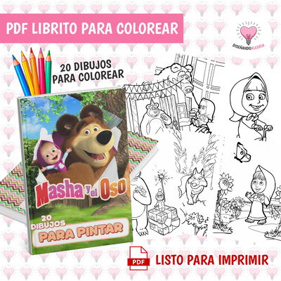PDF LIBRO PARA COLOREAR MASHA Y EL OSO