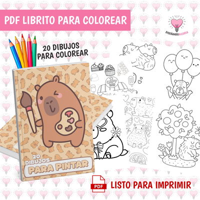 PDF LIBRO PARA COLOREAR CAPIBARA NARANJA