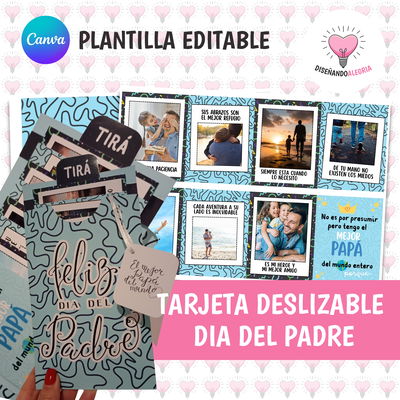 TARJETA DESLIZABLE DIA DEL PADRE FOTOS EDITABLES