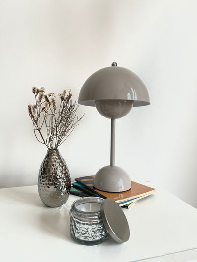 Lámpara LED Inalámbrica de Hierro Semicircular Doble Beige