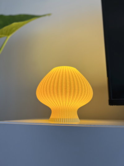 Lámpara Fungi Impresión 3D Amarillo