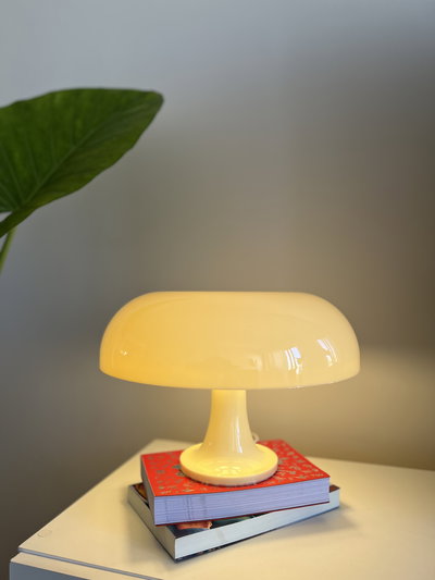 Lámpara Dona con pie Baige