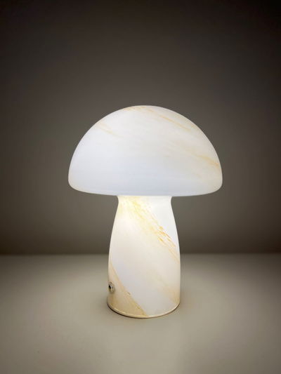 Lampara Inalambrica Fungi Blanco y Ambar