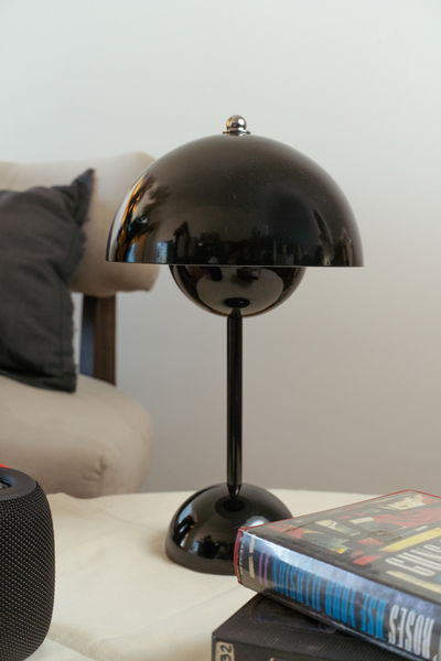 Lámpara LED Inalámbrica de Hierro Semicircular Doble Negro