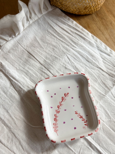 Tostada mini de cerámica espigas rosadas