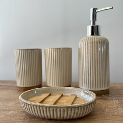 Set de baño resina y bamboo