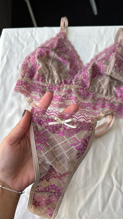 CONJUNTO CAPRI - Nude & rosa