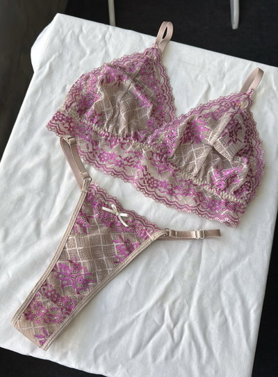 CONJUNTO CAPRI - Nude & rosa