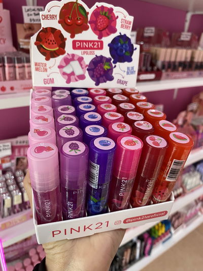 Gloss Rolon frutal PINK 21 (con destellos) 