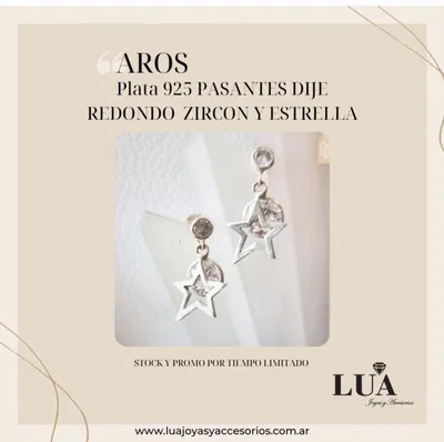 AROS PLATA 925-LUA ZIRCONIA