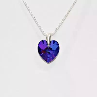 DIJE CORAZON 14MM PLATA 925 -LUA SWAROSKI ELEMENTS