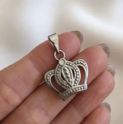 DIJE CORONA ACERO-LUA JOYAS