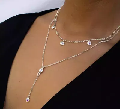 Collar Lua Doble de Plata 925 con Cristales Auténticos de Austria®