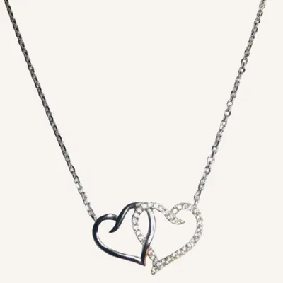 COLLAR DOBLE CORAZÓN – Plata 925 con Zirconia