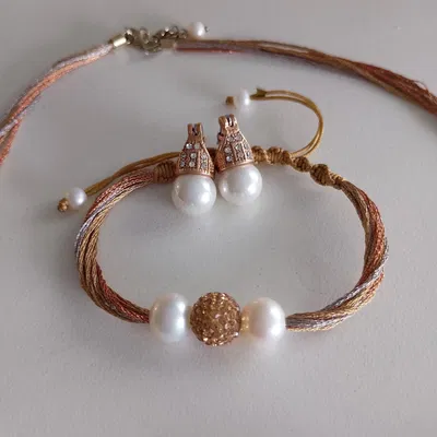 PULSERA HILO PLATA 925, PERLAS DE RIO MICROCRISTALES