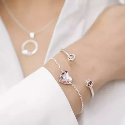 Pulsera Amor de Plata 925 con Corazón Swarovski – Lua Joyas