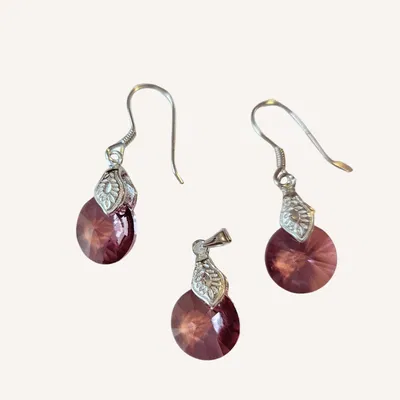 SET PLATA 925 DIJE Y AROS - LUA SWAROVSKI ELEMENTS