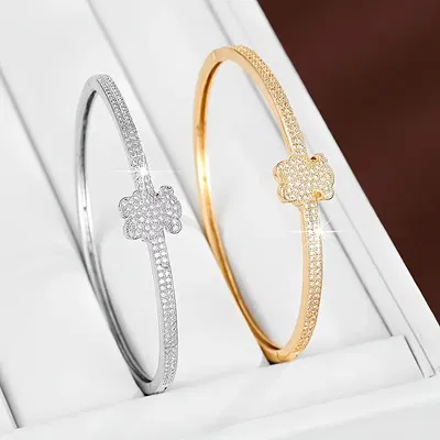 Pulsera Brazalete Oso con Circonitas – Baño Oro 18K y Rodio