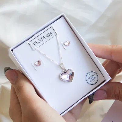 Conjunto Eternity Corazón Cristal – Plata 925 con Swarovski