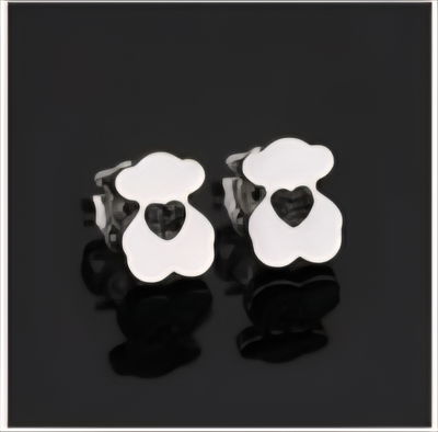Aros Oso Corazón Negro – Plata 925, Rodio y Oro 18k
