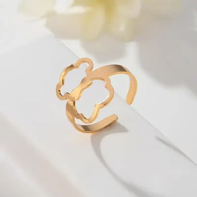 Anillo Estilo Tous – Baño Oro 18k