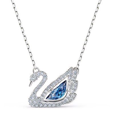 Collar Swan – Colgante de Cisne con Cristal Azul Swarovski