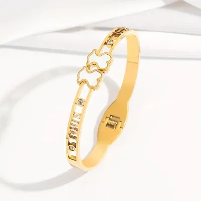 Esclava Real Tous – Oro 18K con Nácar, Zirconia y Doble Oso Icono