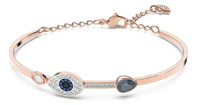 Pulsera Swarovski – Cristales azules y baño oro rosa