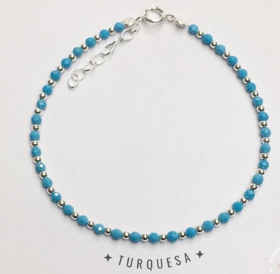 Pulsera Plata 925 con Piedra Natural Turquesa – Amuleto cotidiano