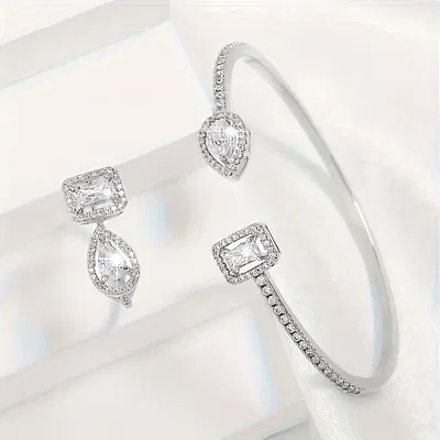 Pulsera y Anillo Lina – Zirconita Blanca