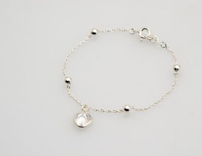 Pulsera Plata Corazón y Zircón – Plata 925