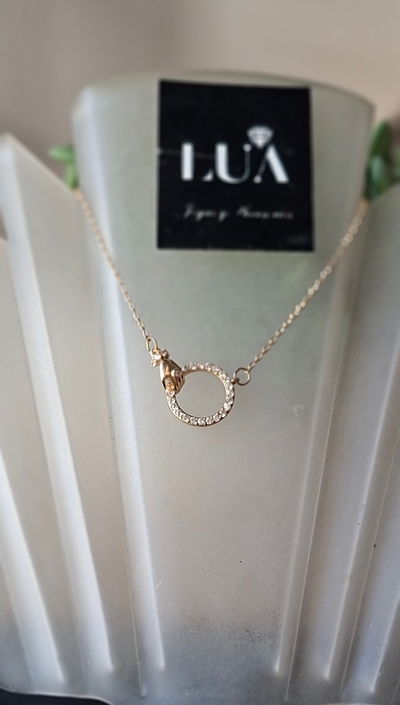 Collar Baño Oro 18K con Zircones Engarzados