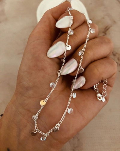 Collar Multicristales Plata 925 con Moneditas Swarovski