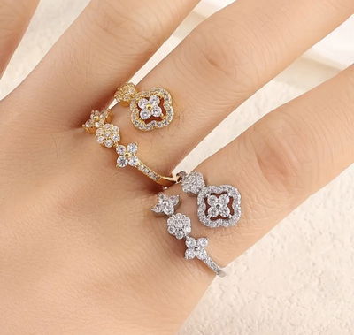 Collar Plata 925 con Baño Oro – Flor con Micropavé y Zircon Brillante