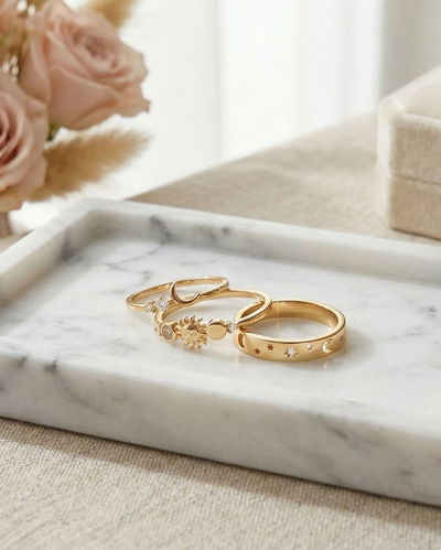 ANILLO UNIVERSO BAÑO ORO